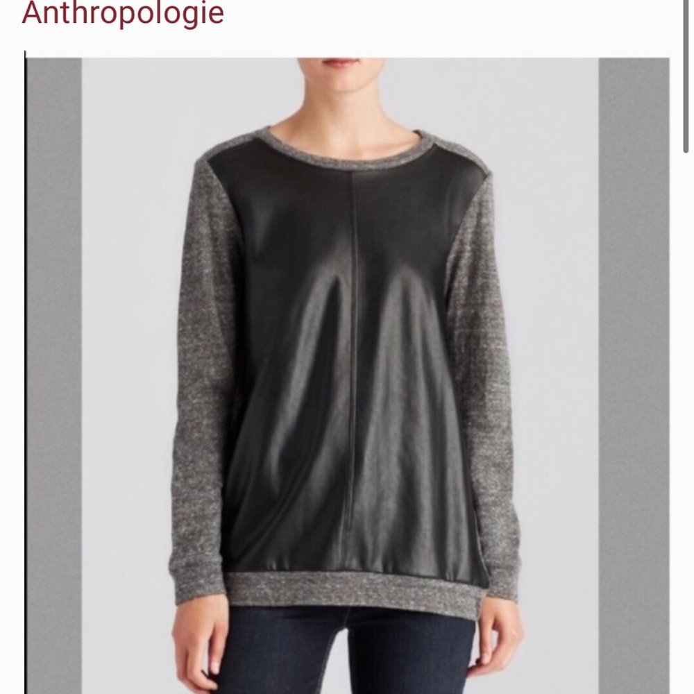 anthropologie Velvet by Graham & Spencer faux leather Grey and black size medium